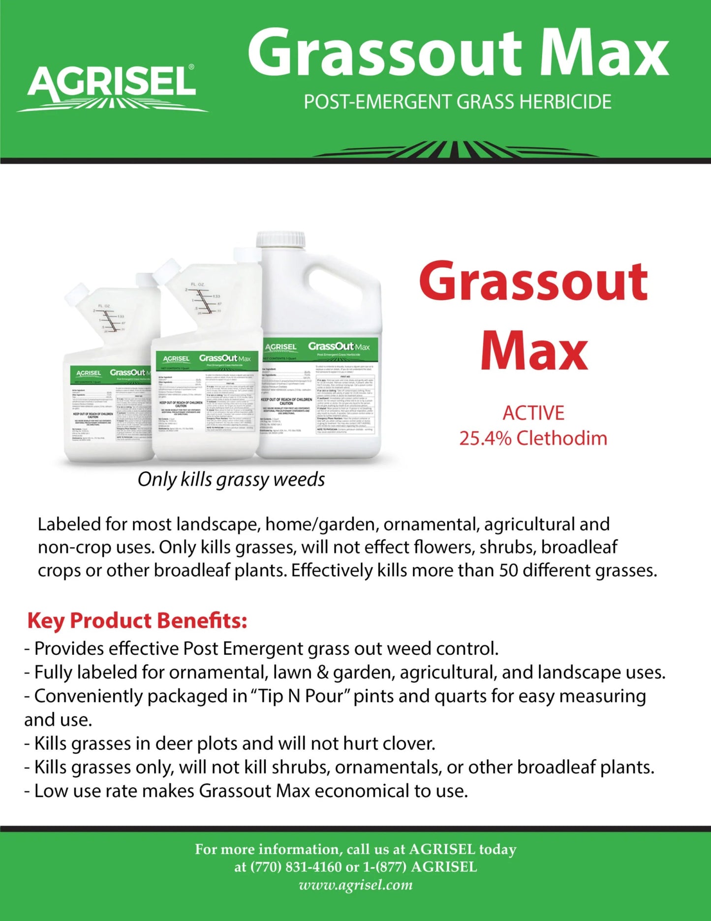 Clethodim: 26.4% - GrassOut Max - Hale Habitat & Seed