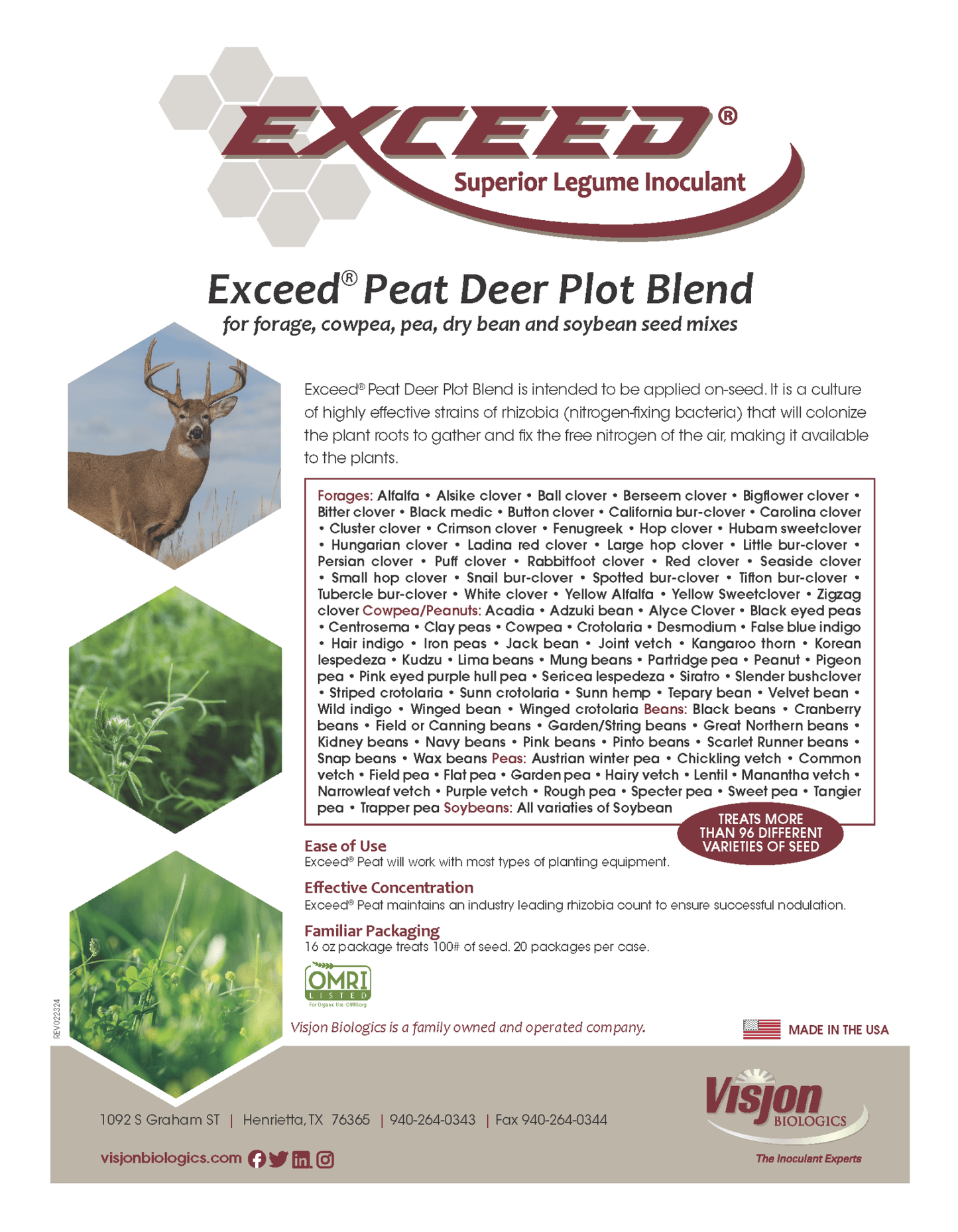 Exceed® Peat Deer Plot Blend Legume Inoculant - Hale Habitat & Seed