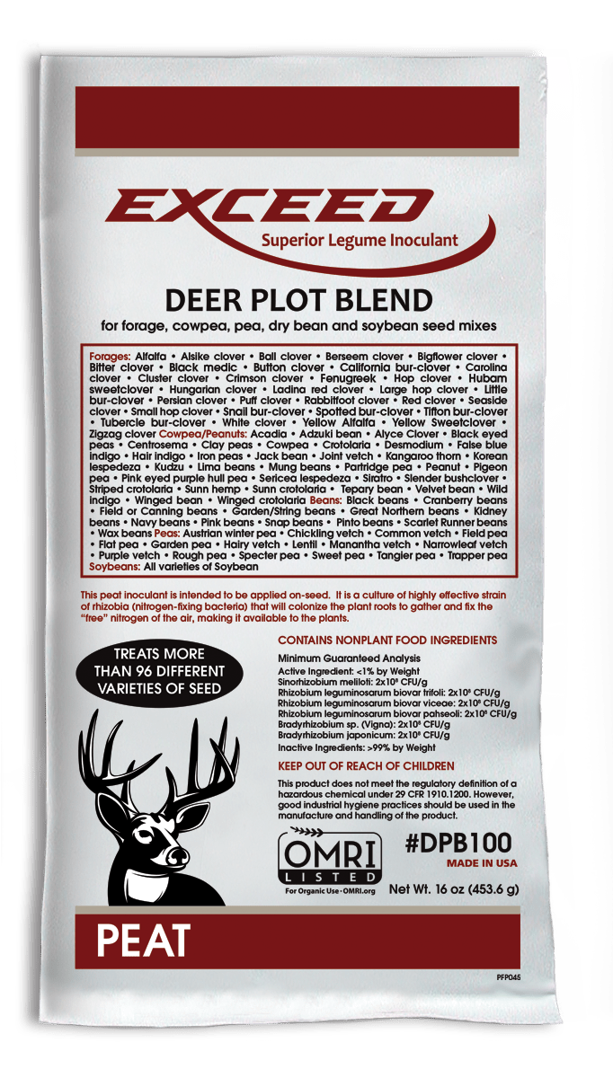 Exceed® Peat Deer Plot Blend Legume Inoculant - Hale Habitat & Seed