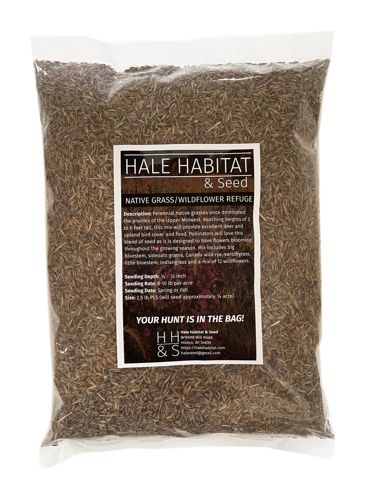 wildflower seed per acre Hale Habitat & Seed Native Grass & Wildflower Refuge, Wildlife & Pollinator Seed Mix, 1/4 Acre