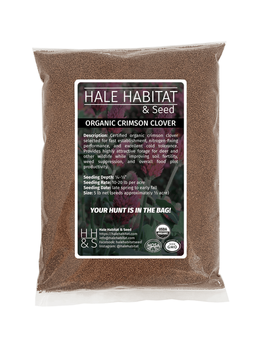 Organic Crimson Clover Food Plot Seed - Hale Habitat & Seed