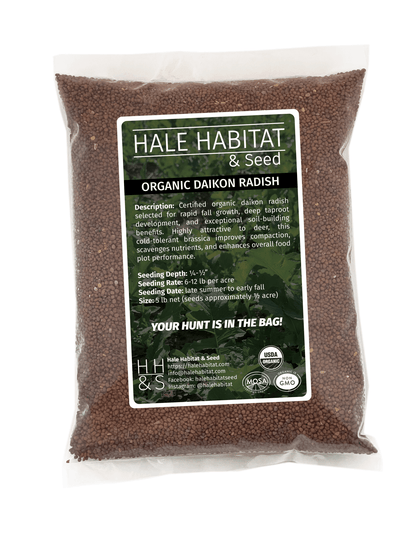 Organic Daikon Radish Food Plot Seed - Hale Habitat & Seed