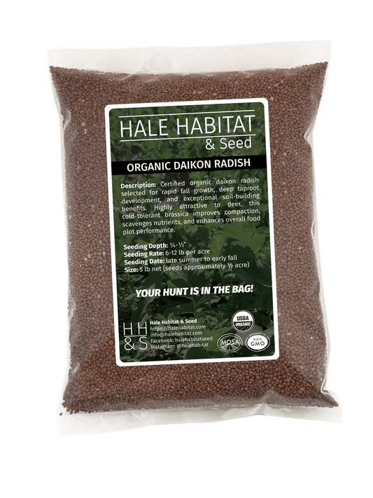 Organic Daikon Radish Food Plot Seed - Hale Habitat & Seed